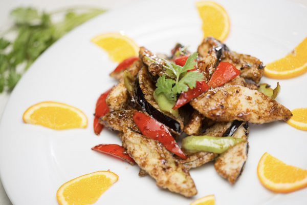 Dim Sum Scharf-duftende-Auberginen